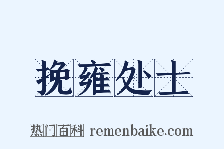 挽雍处士是什么意思的图片